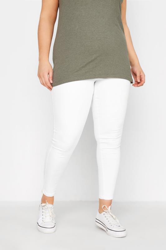 Plus Size White Pull On JENNY Jeggings | Yours Clothing  1
