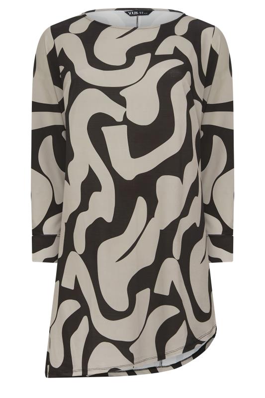 YOURS Plus Size Brown Abstract Print Tunic Top | Yours Clothing 6
