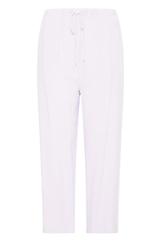 LTS Tall Lilac Purple Linen Blend Cropped Trousers_F.jpg