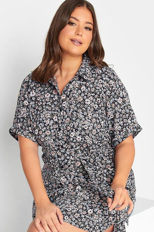 YOURS Plus Size Blue Floral Shirt Dress | Yours Clothing