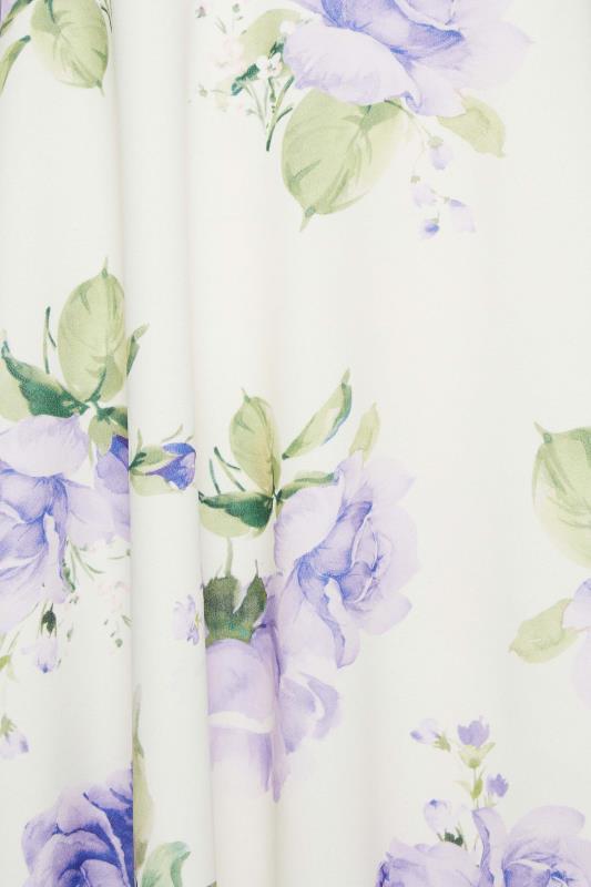 YOURS LONDON Plus Size White Floral Bardot Midi Dress | Yours Clothing 5