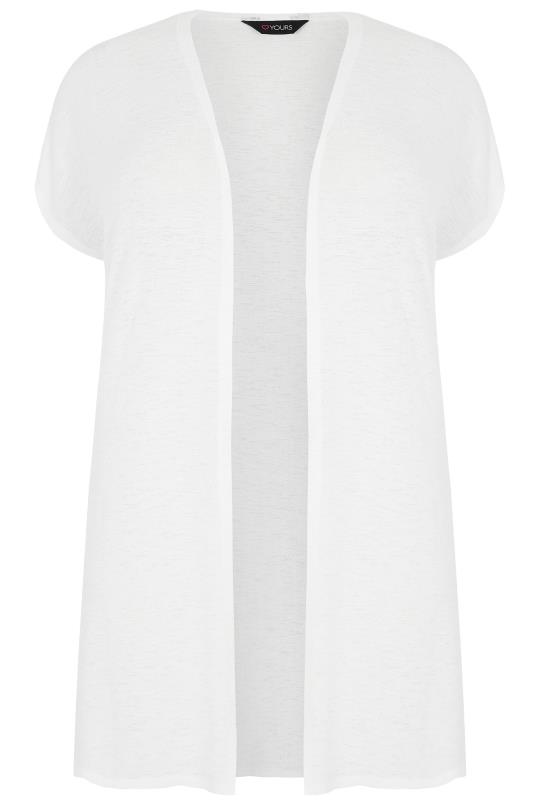 Plus Size Curve White Short Sleeve Cardigan | Yours Clothing 4