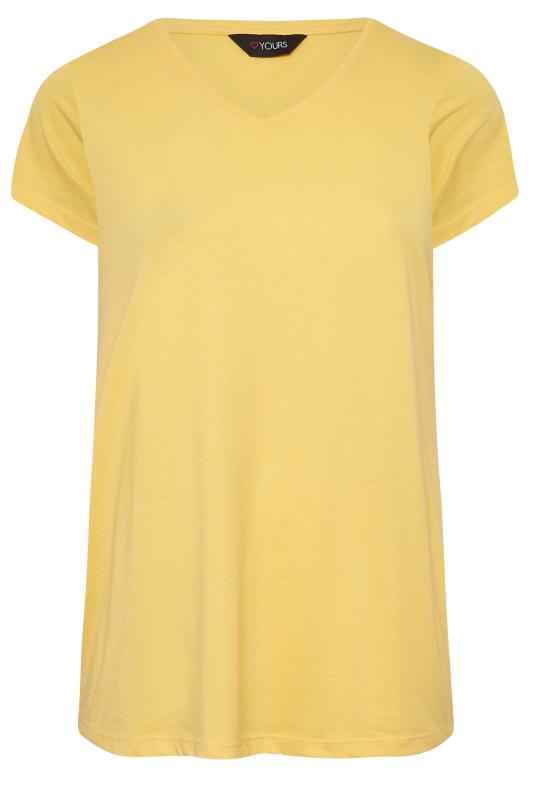 YOURS Plus Size Curve Yellow Essential T-Shirt | Yours Clothing  5