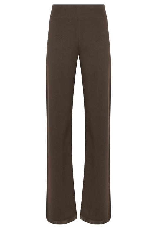 LTS Tall Women's Chocolate Brown Cotton Wide Leg Yoga Pants | Long Tall Sally 5