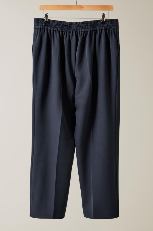 EVANS Plus Size Navy Blue Wide Leg Tailored Trousers | Evans 6