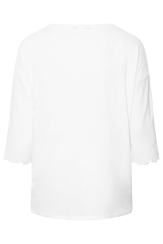 Plus Size White Scallop Sleeve Top | Yours Clothing 7