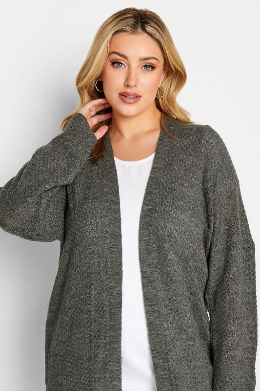 Plus Size Charcoal Grey Knitted Cardigan | Yours Clothing 4
