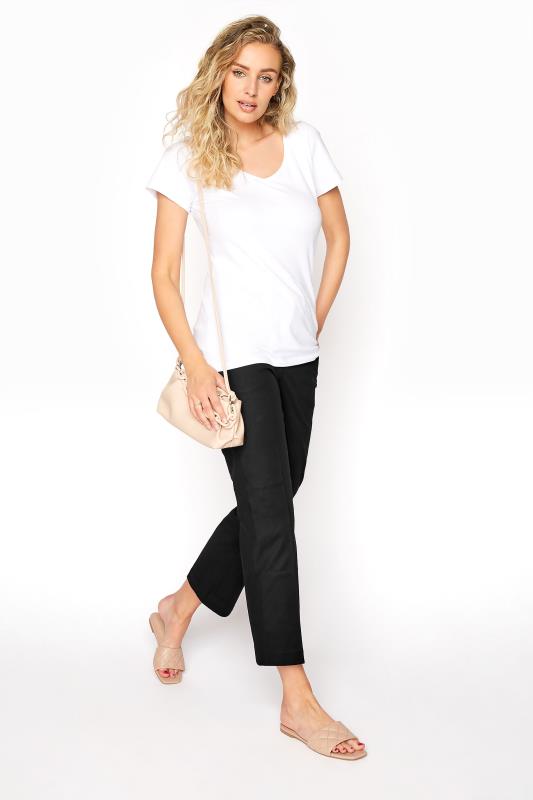 Tall Trousers Tall Black Smart Cotton Sateen Ankle Grazer Trouser