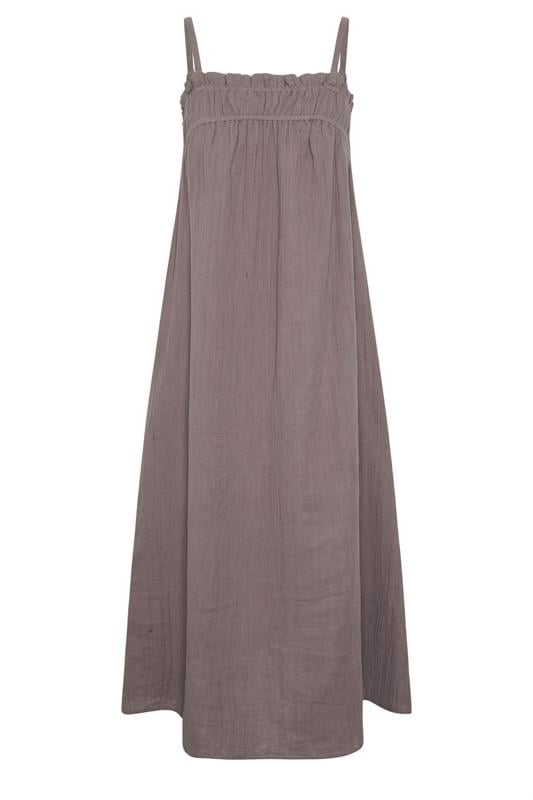 PixieGirl Petite Women's Plum Purple Cotton Cheesecloth Maxi Dress | PixieGirl 6