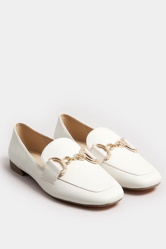 White Link Loafer In Wide E Fit | Yours Clothing 2