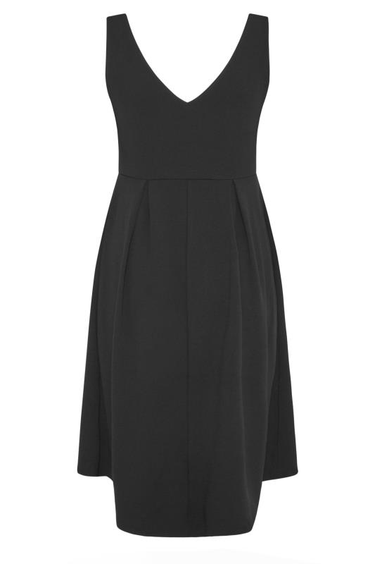 YOURS LONDON Plus Size Black High Low Pleated Midi Dress | Yours Clothing 7