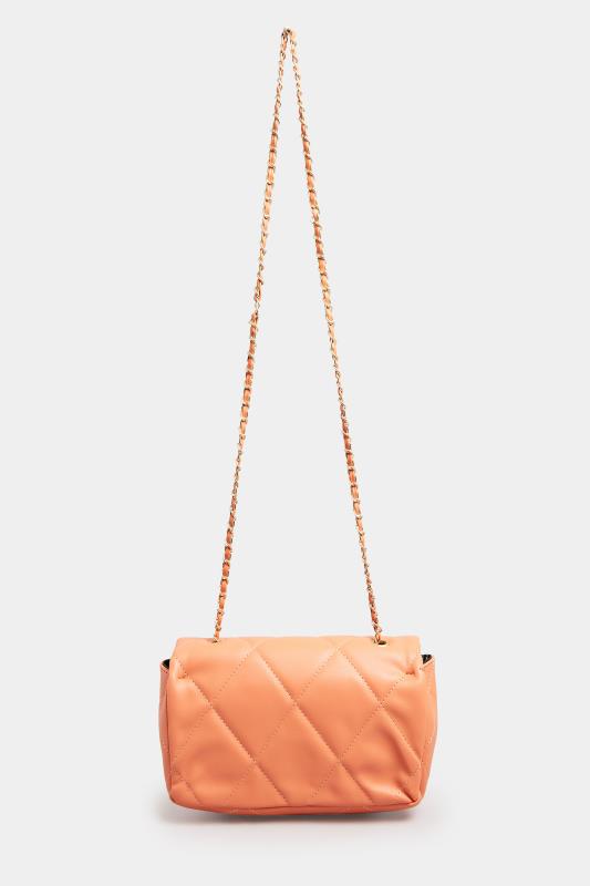 Orange Studded Quilted Chain Bag | Yours Clothing 4