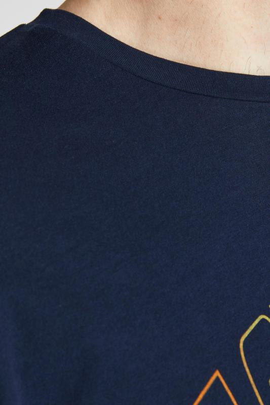 JACK & JONES Big & Tall Navy Blue Penny Printed T-Shirt 4