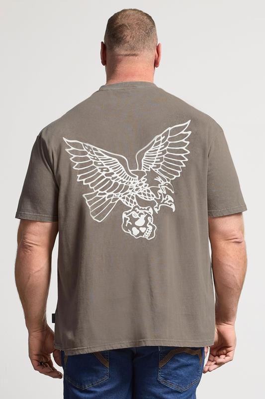 BadRhino Big & Tall Brown Acid Wash Falcon Graphic T-Shirt | BadRhino 4