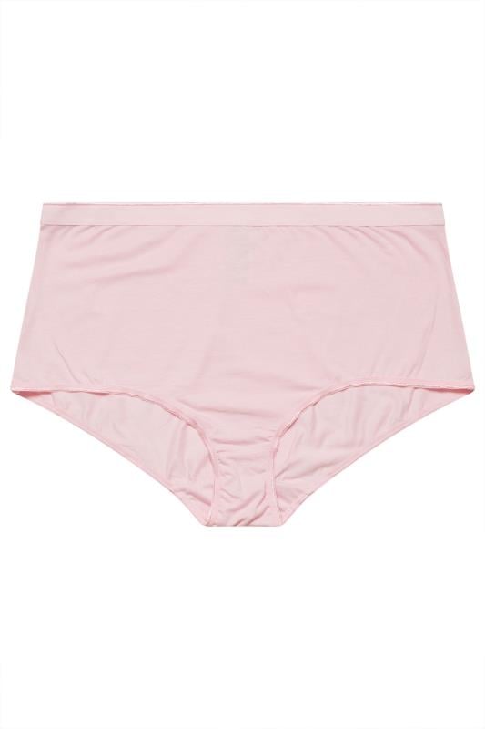 YOURS 5 PACK Plus Size Pink & Black Stretch Cotton Full Briefs | Yours Clothing  10