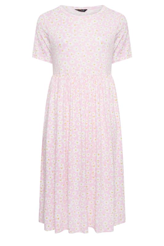 YOURS Curve Plus Size Light Pink Daisy Print Smock Dress 6