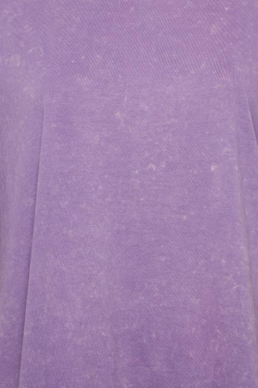 YOURS Plus Size Curve Purple Acid Wash Tunic T-Shirt | Yours Clothing  5