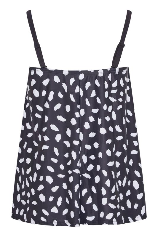 Plus Size Black Dalmatian Print Tankini Top | Yours Clothing 9