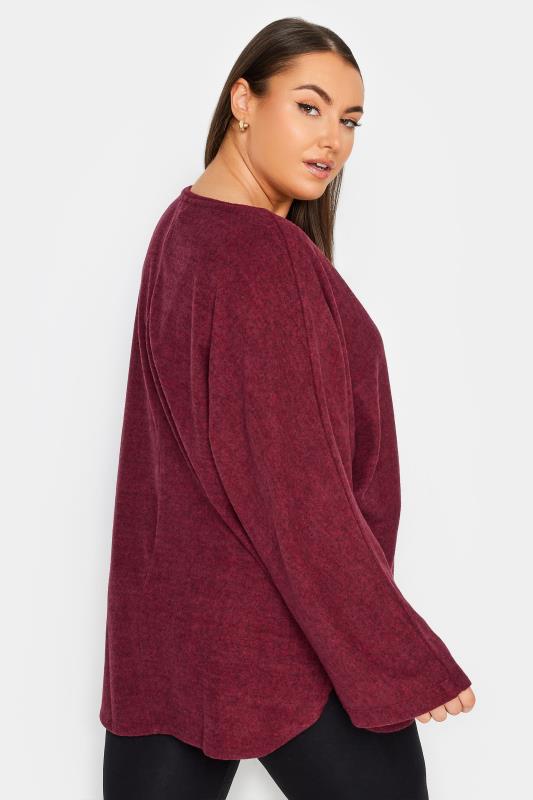 YOURS Plus Size Deep Red Front Seam Soft Touch Jumper | Yours Clothing 4