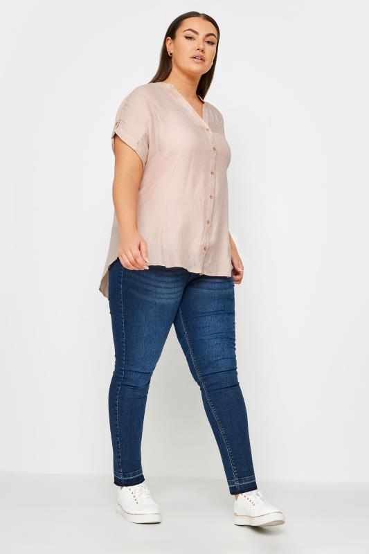 YOURS Plus Size Pink Button Through Shirt | Yours Clothing 2