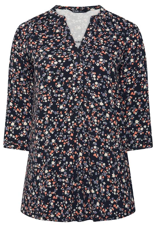 YOURS Plus Size Black Floral Shirt | Yours Clothing 5