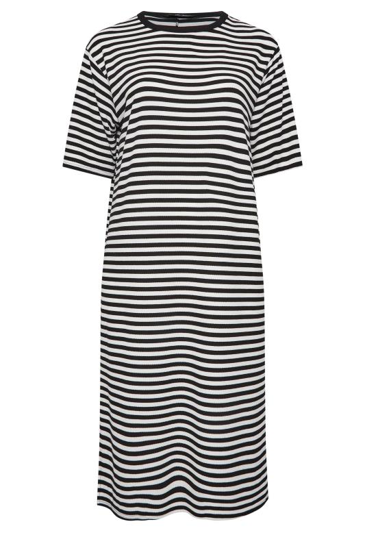 YOURS Curve Plus Size Black Stripe Midaxi Dress | Yours Clothing  5