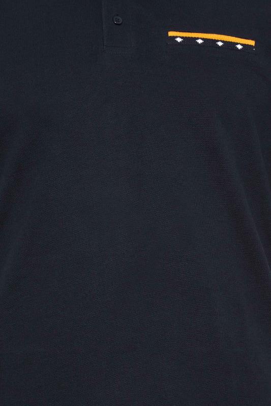 BadRhino Big & Tall Navy Blue Dobby Collar Polo Shirt | BadRhino 2