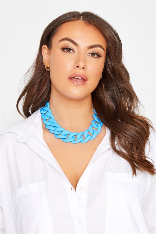 Blue Chunky Chain Necklace_M.jpg