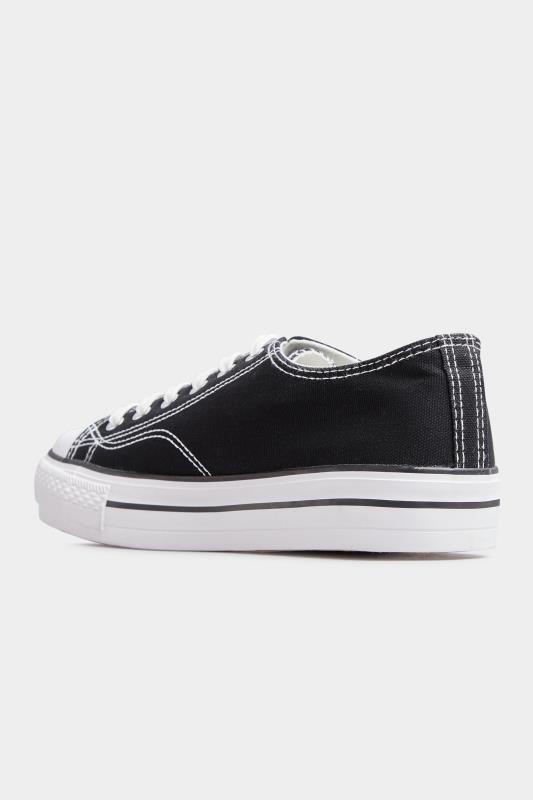 Black Canvas Platform Trainers In Extra Wide Fit_F.jpg