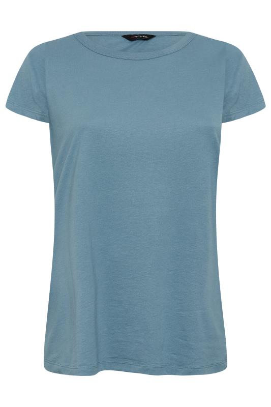 Curve Plus Size Blue Basic Short Sleeve T-Shirt  - Petite| Yours Clothing  6