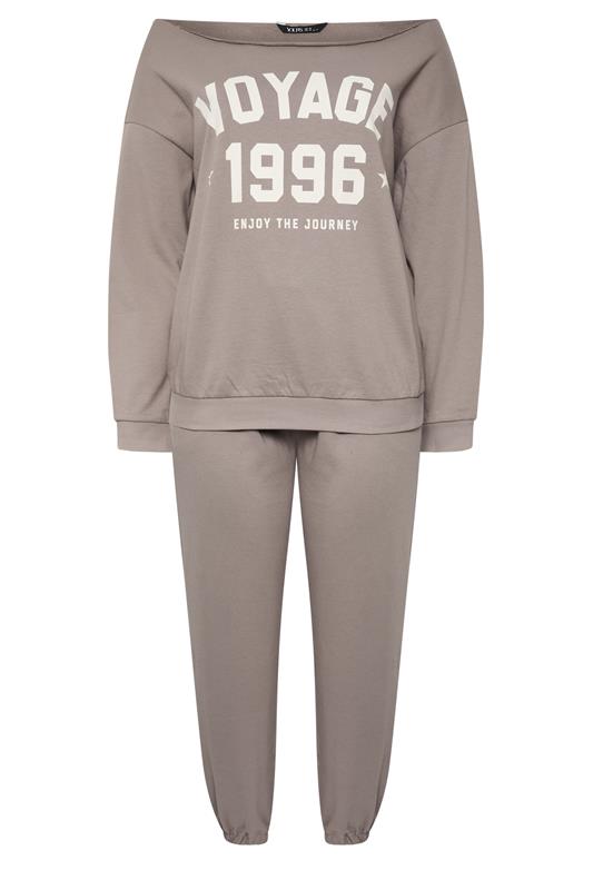  YOURS conjunto de sudadera y jogger «Voyage» con hombros descubiertos