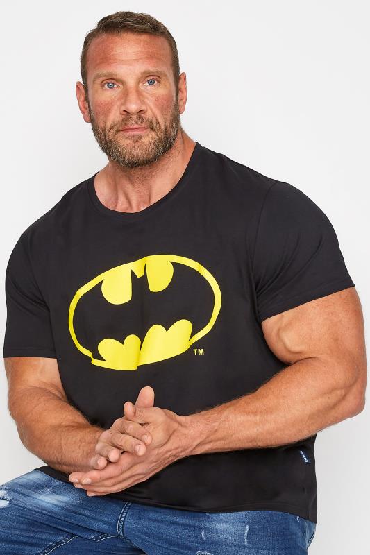 Plus Size  BadRhino Big & Tall Black Batman Printed T-Shirt