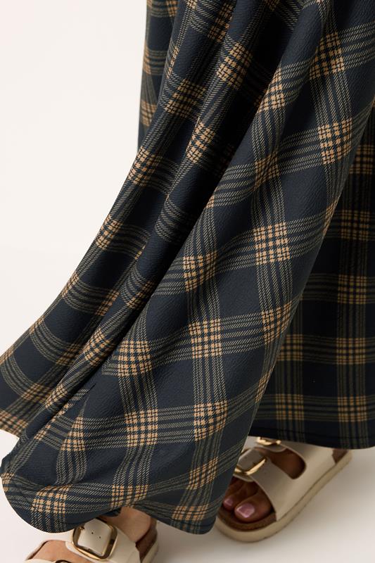 PixieGirl Petite Women's Dark Blue Check Maxi Skirt | PixieGirl 4