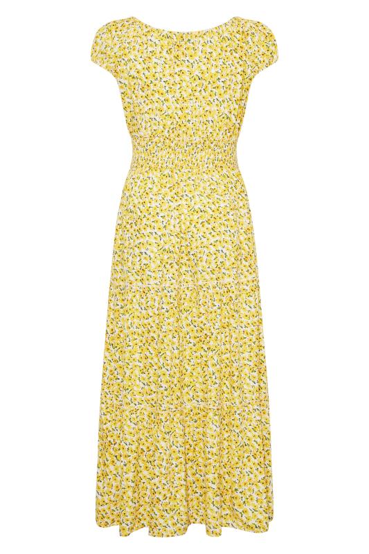 Plus Size Yellow Floral Print Bardot Maxi Dress | Yours Clothing 7