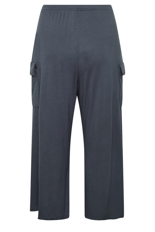 YOURS Curve Plus Size Charcoal Grey Wide Leg Cargo Trousers | Yours ...