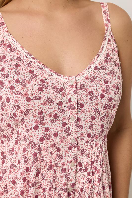 YOURS Plus Size Pink Paisley Print Hanky Hem Dress | Yours Clothing 4