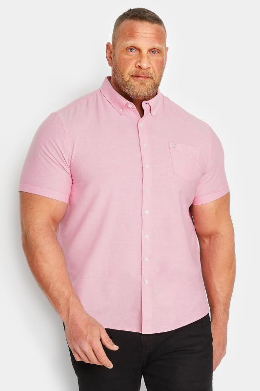 FARAH Big & Tall Pink Short Sleeve Shirt | BadRhino 1