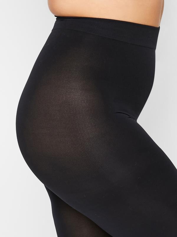 Plus Size Black 90 Denier Recycled Yarn Tights | Yours Clothing 2