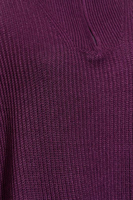 Plus Size Purple Zip Neck Jumper | Yours Clothing 5