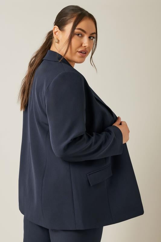 EVANS Plus Size Navy Blue Blazer | Evans 4