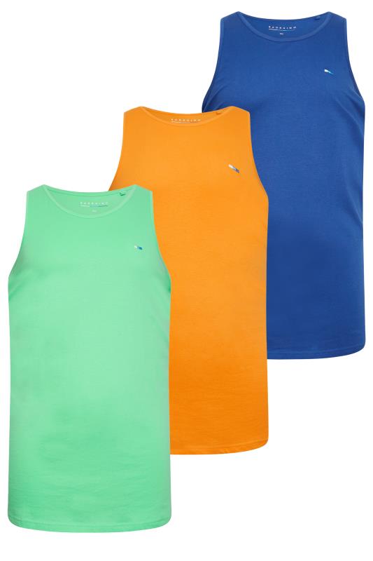 BadRhino Plus Size Mens Big & Tall 3 PACK Green & Yellow Vest Tops | BadRhino  4
