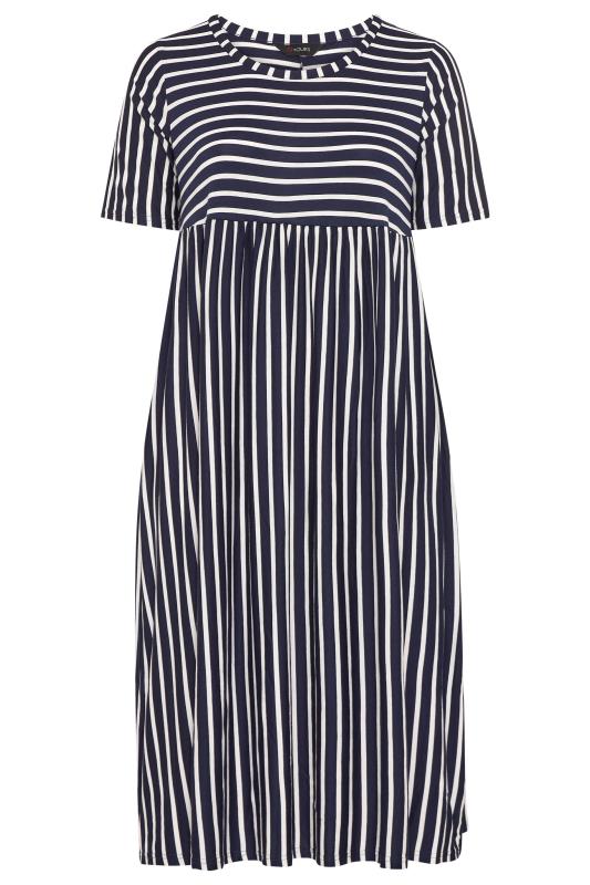 Navy Stripe Midi Dress | Yours Clothing