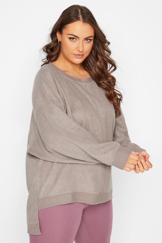 Plus Size Mocha Brown Soft Touch Fleece Sweatshirt | Yours Clothing 4