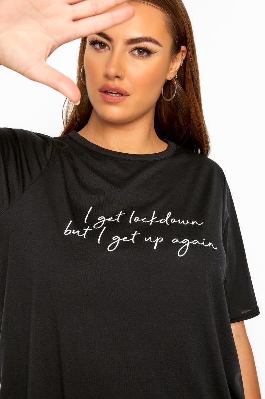 LIMITED COLLECTION Black 'I Get Lockdown' Slogan Top | Yours Clothing