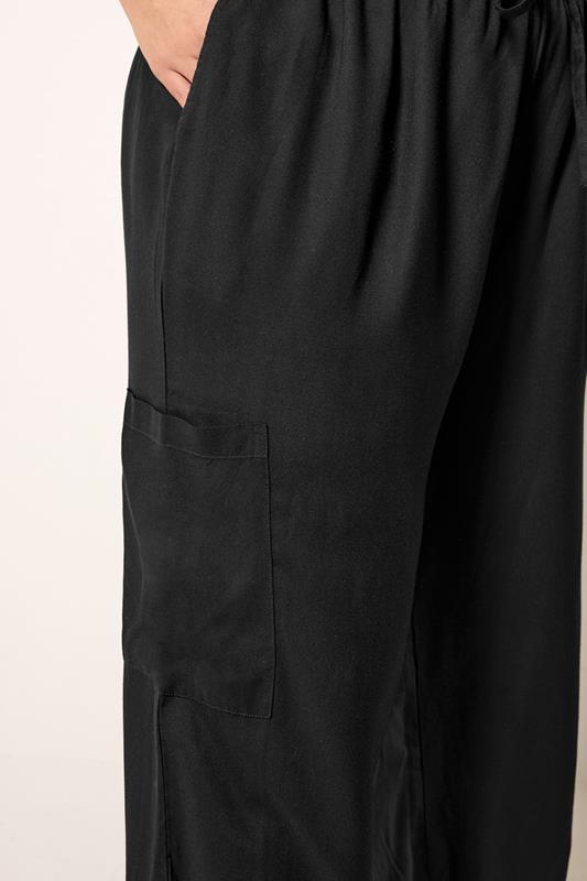 YOURS Plus Size Black Cargo Balloon Trousers | Yours Clothing 4