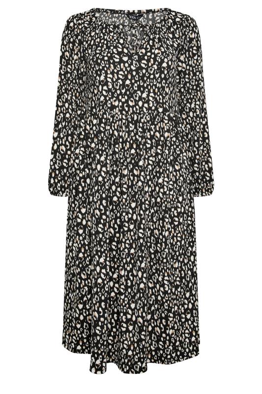 YOURS Plus Size Black Leopard Print Midaxi Dress | Yours Clothing 5