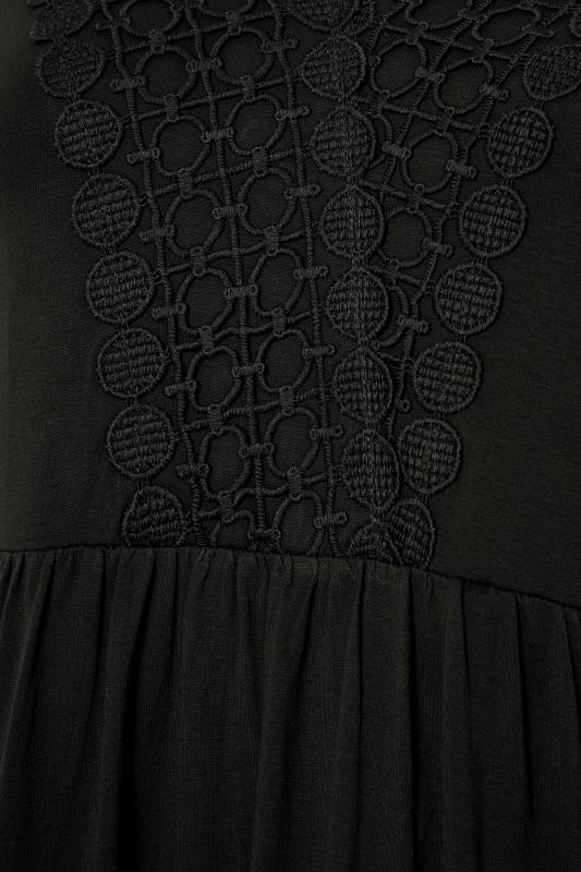 Plus Size Black Crochet Trim Tunic Top | Yours Clothing 5
