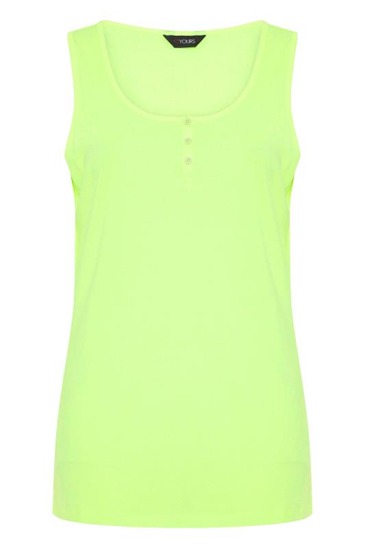 YOURS FOR GOOD Neon Green Rib Button Detail Vest_F.jpg