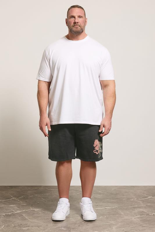 BadRhino Big & Tall Black Japanese Printed Jogger Shorts | BadRhino 1
