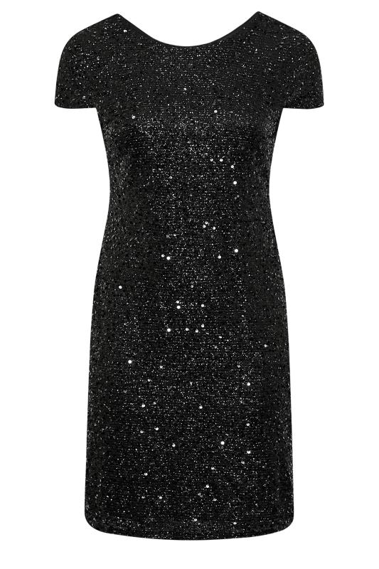YOURS LONDON Plus Size Black Sequin Embellished Shift Dress | Yours Clothing 6